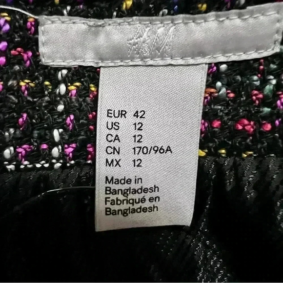 H&M Rainbow Tweed Mini Skirt Size 12 NWT - Picture 5 of 6